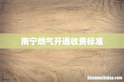 南宁燃气开通收费标准