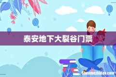 泰安地下大裂谷门票
