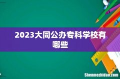 2023大同公办专科学校有哪些