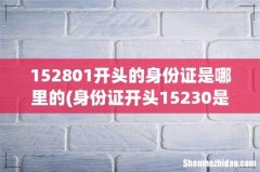 身份证开头15230是哪 152801开头的身份证是哪里的