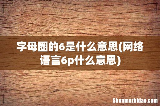 网络语言6p什么意思 字母圈的6是什么意思