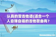 适合一个人自弹自唱的吉他歌曲有？ 认真的雪吉他谱