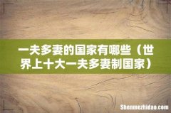世界上十大一夫多妻制国家 一夫多妻的国家有哪些