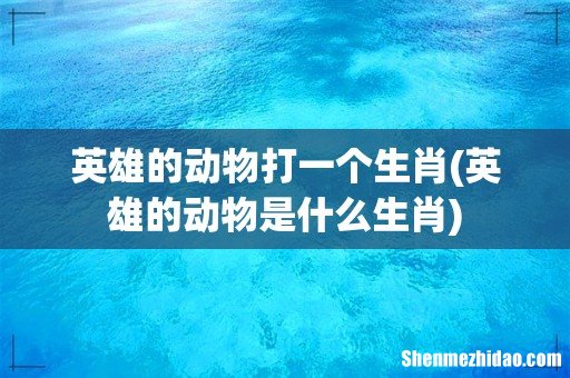 英雄的动物是什么生肖 英雄的动物打一个生肖