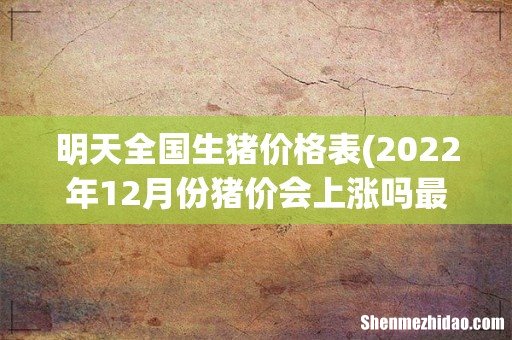 2022年12月份猪价会上涨吗最高点会涨到多少 明天全国生猪价格表