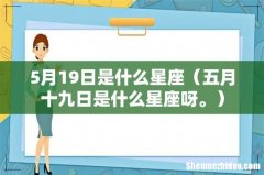 五月十九日是什么星座呀。 5月19日是什么星座