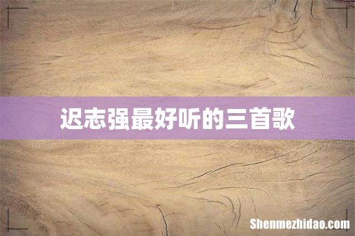迟志强最好听的三首歌