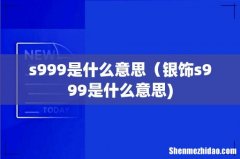 s999是什么意思（银饰s999是什么意思)
