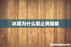 冰箱为什么禁止用插板