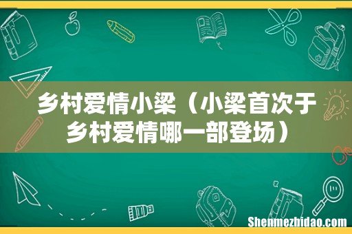 小梁首次于乡村爱情哪一部登场 乡村爱情小梁