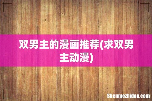 求双男主动漫 双男主的漫画推荐