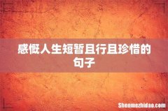 感慨人生短暂且行且珍惜的句子