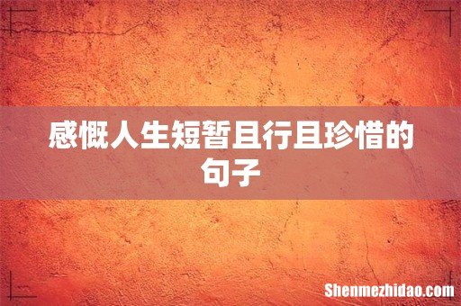 感慨人生短暂且行且珍惜的句子