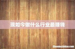 现如今做什么行业最赚钱