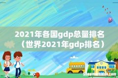 世界2021年gdp排名 2021年各国gdp总量排名
