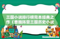 曹魏阵营三国历史小说 三国小说排行榜完本经典之作