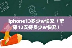 苹果13支持多少w快充 iphone13多少w快充