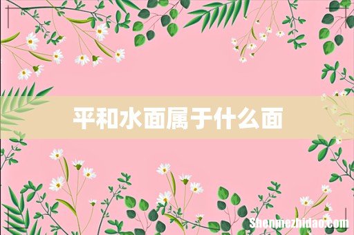 平和水面属于什么面