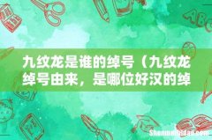 九纹龙绰号由来，是哪位好汉的绰号 九纹龙是谁的绰号