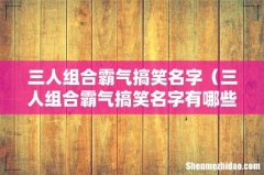 三人组合霸气搞笑名字有哪些 三人组合霸气搞笑名字