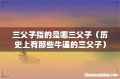 历史上有那些牛逼的三父子 三父子指的是哪三父子