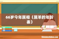 属羊的年龄表 66岁今年属相