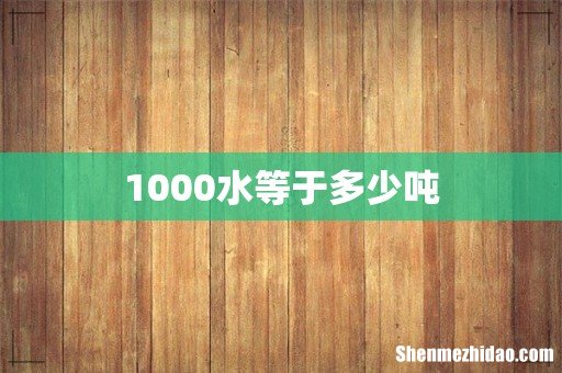 1000水等于多少吨