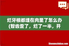 智齿歪了，烂了一半，开始只是向外45度。现在横着向外生长了已经！应该90度了！感觉还剩牙