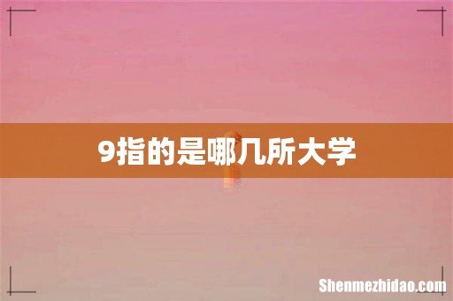 9指的是哪几所大学
