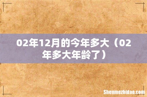 02年多大年龄了 02年12月的今年多大