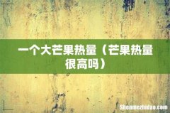芒果热量很高吗 一个大芒果热量