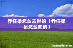 乔任梁是怎么死的 乔任梁怎么去世的
