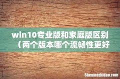 两个版本哪个流畅性更好 win10专业版和家庭版区别