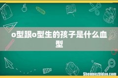 o型跟o型生的孩子是什么血型