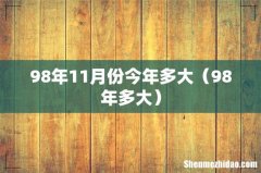 98年多大 98年11月份今年多大