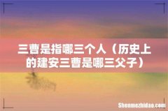 历史上的建安三曹是哪三父子 三曹是指哪三个人