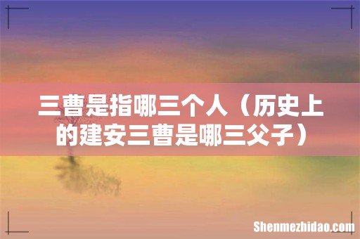 历史上的建安三曹是哪三父子 三曹是指哪三个人