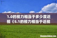 1.0的视力相当于多少度近视（5.1的视力相当于近视多少度)