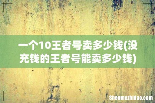 没充钱的王者号能卖多少钱 一个10王者号卖多少钱