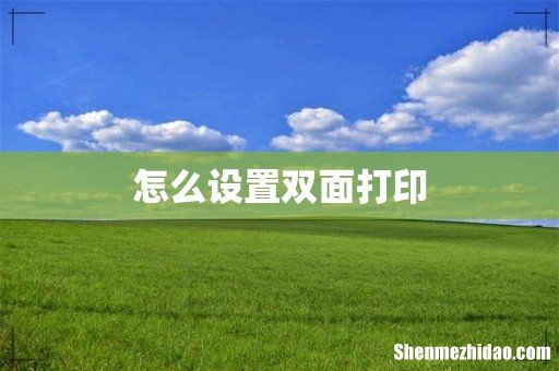 怎么设置双面打印