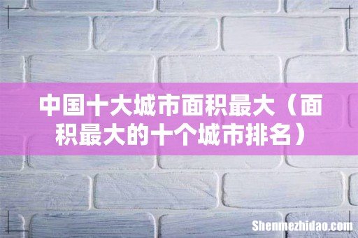 面积最大的十个城市排名 中国十大城市面积最大