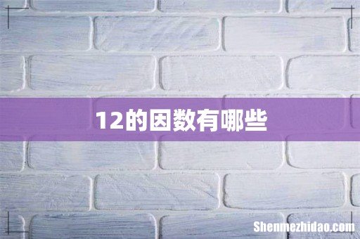 12的因数有哪些