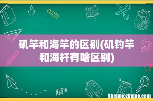 矶钓竿和海杆有啥区别 矶竿和海竿的区别
