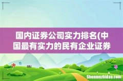 中国最有实力的民有企业证券公司有哪些- 国内证券公司实力排名