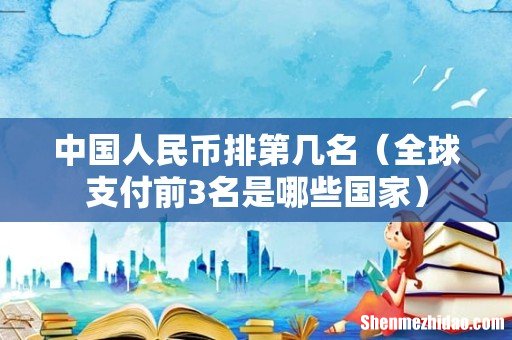 全球支付前3名是哪些国家 中国人民币排第几名
