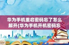 华为手机开机密码忘了怎么解锁 华为手机重启密码忘了怎么解开