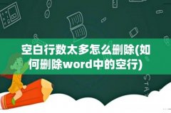 如何删除word中的空行 空白行数太多怎么删除