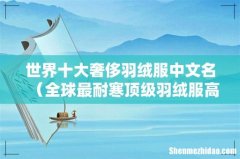 全球最耐寒顶级羽绒服高端品牌 世界十大奢侈羽绒服中文名