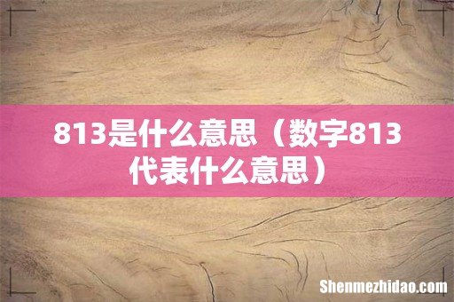 数字813代表什么意思 813是什么意思