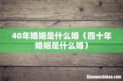 四十年婚姻是什么婚 40年婚姻是什么婚